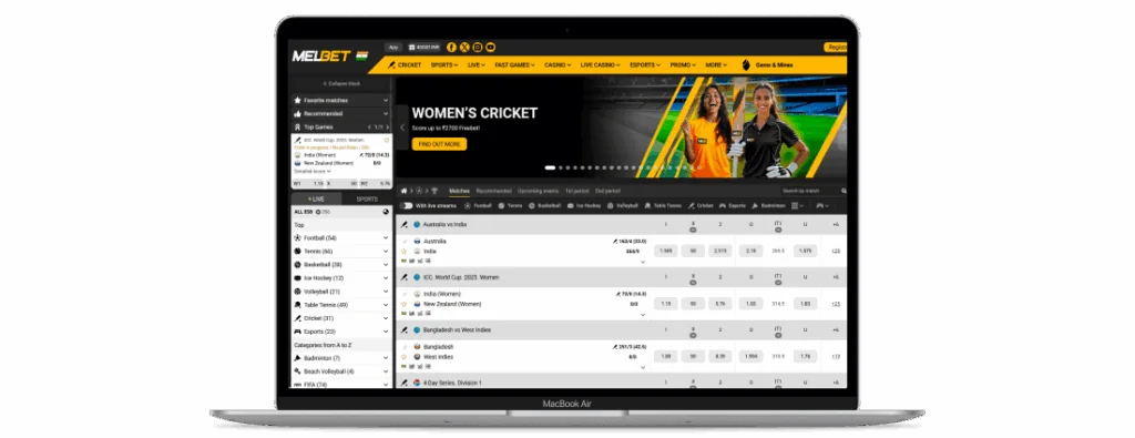 Juega al casino y realiza apuestas deportivas en Melbet en India